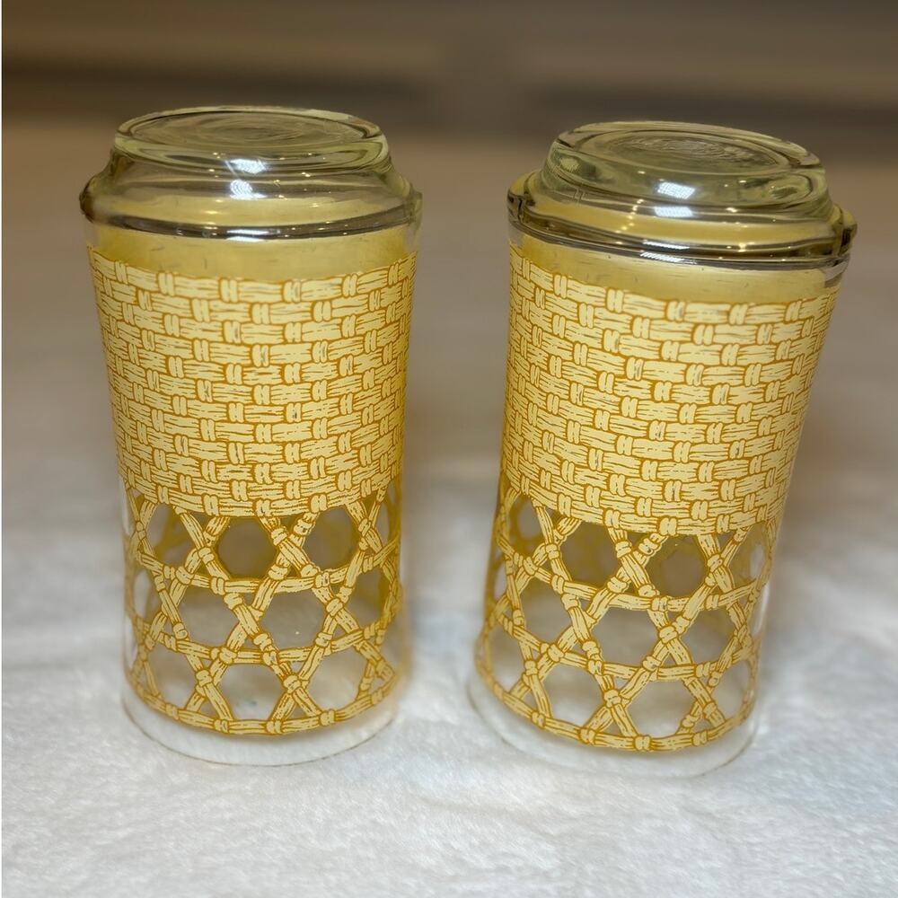 Vintage Libbey 1970 MCM Rattan Cane Highball Glass Tiki Bar Drink Ware USA - Picture 4 of 4